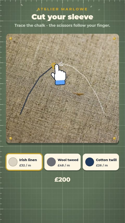 Apparel – The Cutting Table playable ad template preview