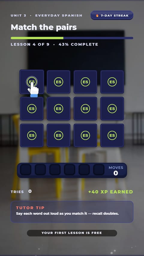 EdTech – Match the Pairs playable ad template preview
