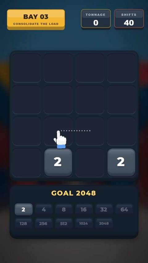 Merge 2048 - Cargo Bay playable ad template preview