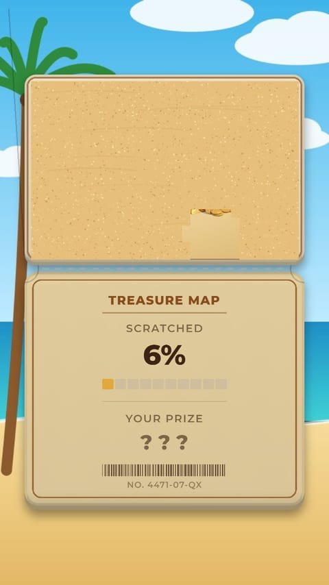 Scratch Card - Treasure Map playable ad template preview
