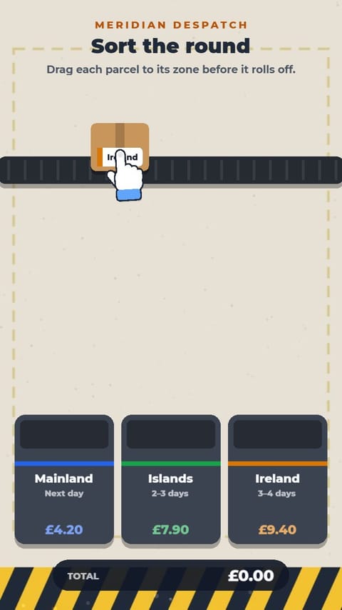 Logistics – Sorting Bench playable ad template preview