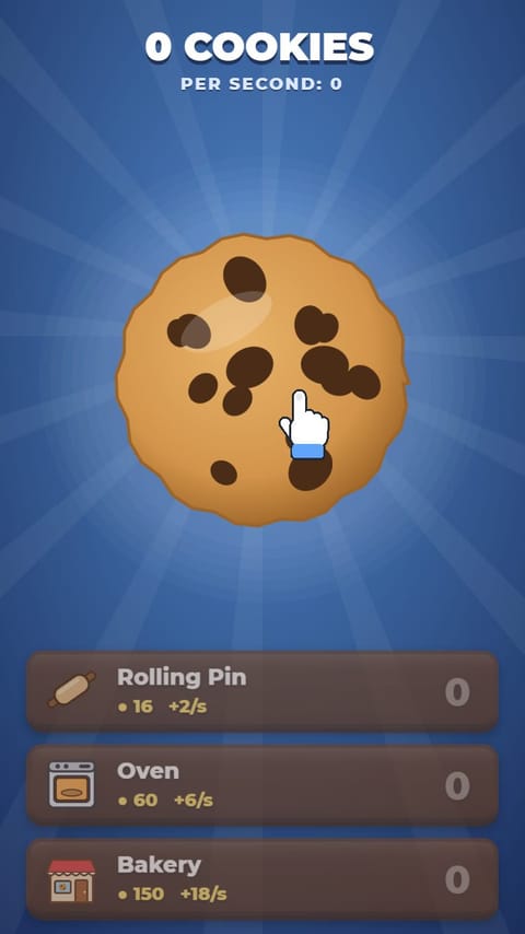 Tap Clicker - Cookie Bakery playable ad template preview