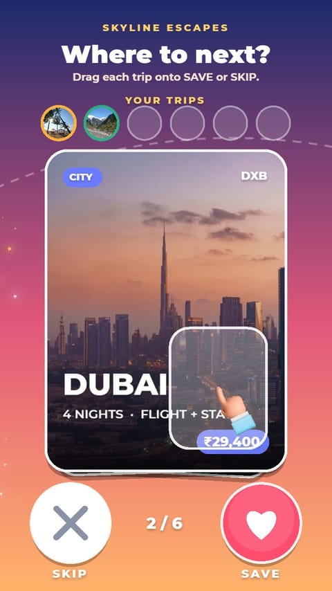 Travel - Pick Your Escape playable ad template preview