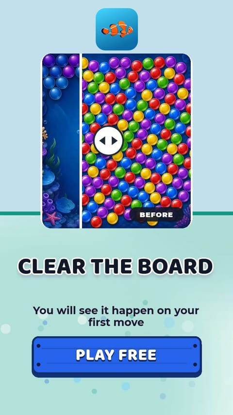 Dive In & Play – Before / After playable ad template preview