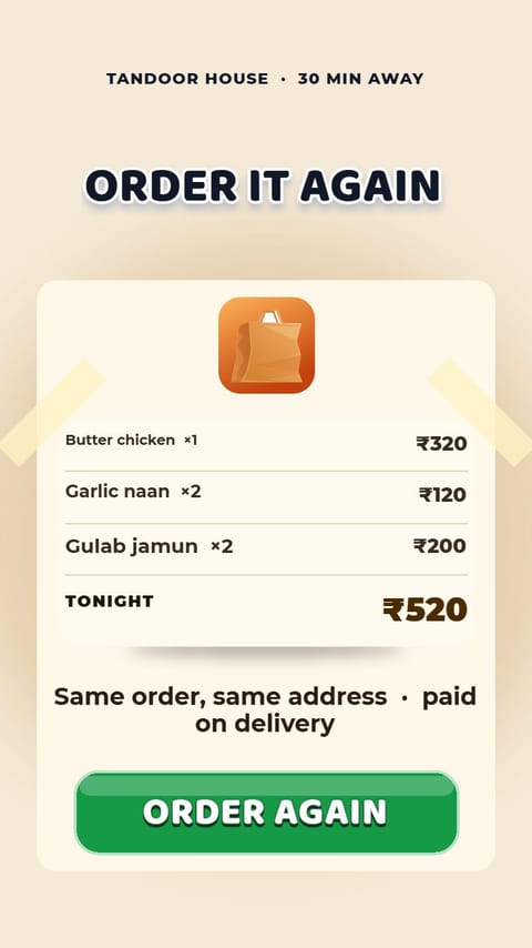 Order It Again – Receipt playable ad template preview
