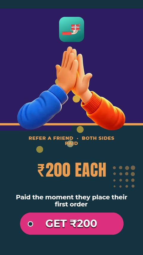 Both Get ₹200 – Referral playable ad template preview