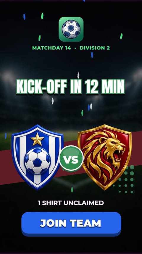 Kick-off In 12 Min – Fixture playable ad template preview